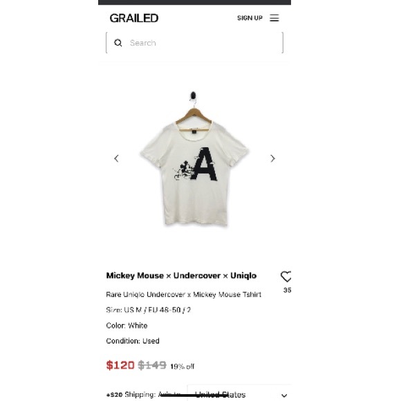 RARE Uniqlo Undercover x Mickey Mouse Collab T-shirt (HARD TO FIND) Size: Medium - Picture 3 of 10